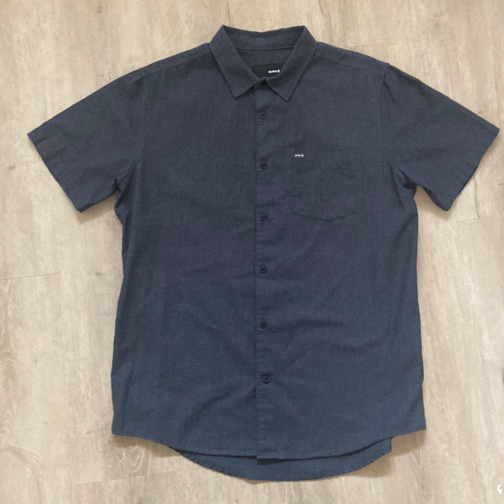 Hurley dark gray collard shirt